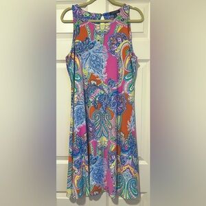 “Lauren by Ralph Lauren- Sleeveless Paisley Print  Pink Multi, double lined